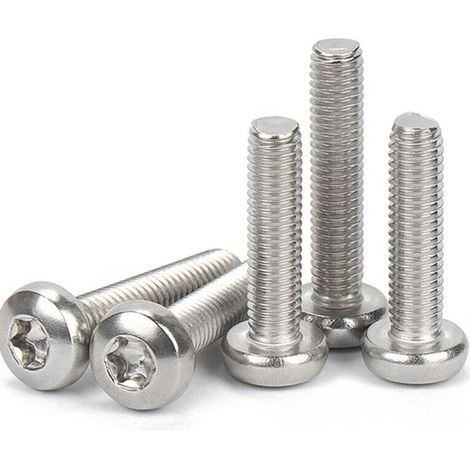 Viti Torx a testa piatta in acciaio inox M3 x 12 mm, filettatura completa, confezione da 50