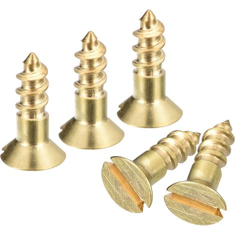 100pcs Laiton Bois Vis M3 x 10mm pour Travail Bois Meubles (1/5)