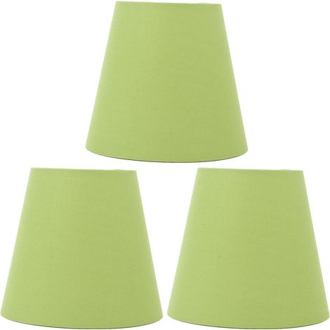Abat-jour modernes en tissu style créatif douille E14 pour lustres appliques murales lampes de chevet et lampes de table lot de 3 lumière douce verte (1/5)