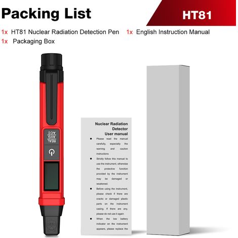 Compteur Geiger portable pour détecteur de radioactivité, moniteur portable pour rayons β, γ et X (48 keV–1,5 MeV) avec écran LCD, alarme sonore et lumineuse, usage domestique et industriel, version a (1/5)