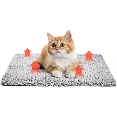 Tappetino riscaldante autoriscaldante per cani e gatti – 40 x 50 cm, lavabile, antiscivolo, impermeabile, non necessita di elettricità o batterie