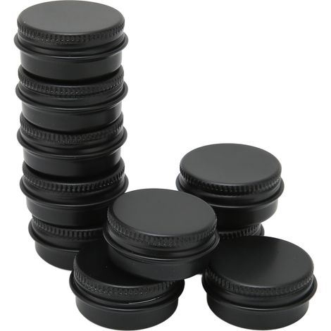 Lot de 10 pots ronds en aluminium vides et rechargeables (10 ml) pour parfums et masques à lèvres solides. (1/5)