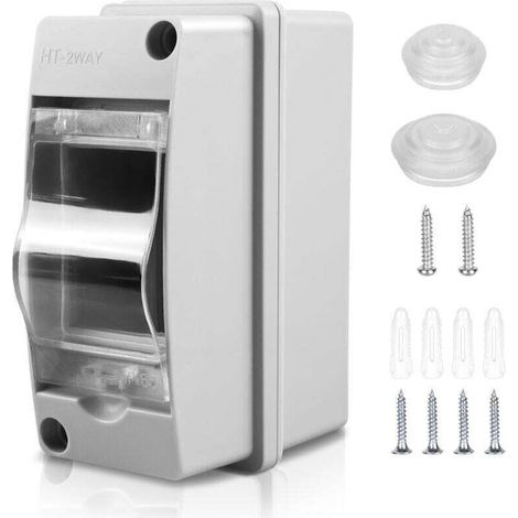 Coffret Electrique Etanche Exterieur Boîtier: Boîte Etanche Electrique Exterieur IP65. Tableau Electrique 1 Rangée. Boîtier Electrique Etanche. Coffret Electrique 2 Modules Pour Disjoncteur Mural