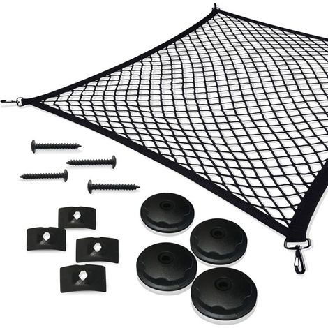 Filet bagages de voiture, filet de coffre en nylon lastique 110x60cm filet de protection filet de sparation multifonction pour le stockage du coffre (1/5)