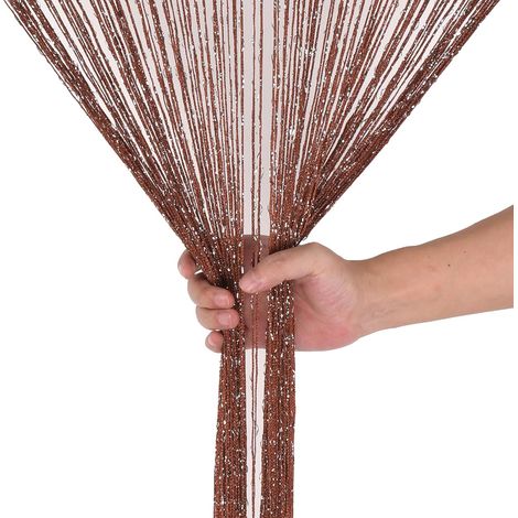 100 x 200cmCorde Rideaux Paillette Frange Panneau Fly Écran Pièce Diviseur Gland Rideau pour Portes, Porte,Windows,Maison Décoration, Événement Décoration (1/4)