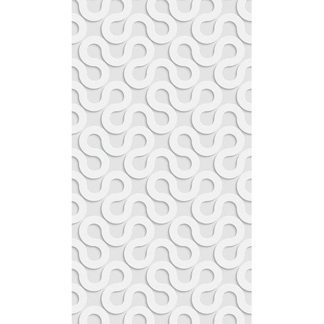 Creative, rideau imprimé motifs serpents blanc 140x245 cm, 1 pièce (1/2)