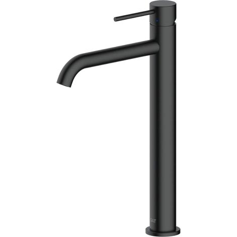 Swiss Aqua Technologies Mezclador alto de lavabo Aurum de 30,8 cm en acero inoxidable, con palanca, sin desagüe automático, negro mate (SATBAUR285C) (1/5)