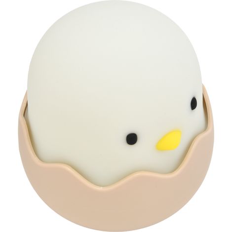 Lampe de chevet enfant en silicone coquille d'œuf poule 3D mignonne, veilleuse douce pour chambre, décoration lumineuse domestique (1/5)