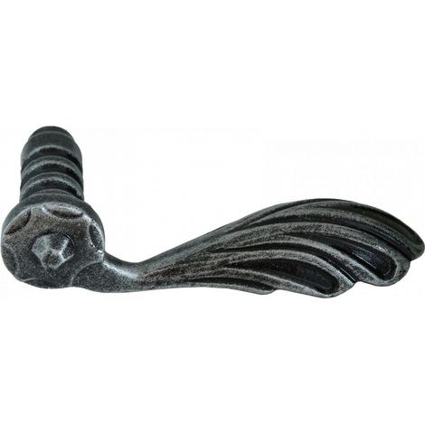 Poignée de porte femelle MODELE DROIT - Hauteur 55mm Longueur 125mm pour tige carrée de 8mm - Fer - DECO FER FORGE (1/2)