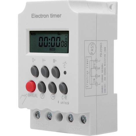 Minuterie électronique à microprocesseur intelligente à courant élevé KG316T-II 220 V CA 30 A (1/5)