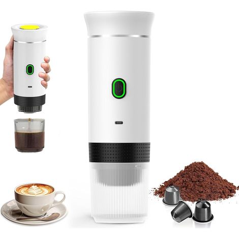 1 Machine à Café Portable,Rechargeable USB-C,Compatible Capsules et Moulu,Pour Voyage,Bureau,Maison (1/5)