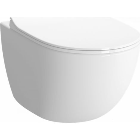 Vitra  SENTO Cuvette compacte sans bride 49,5cm + abattant ultra-fin avec frein de chute (SentoCompactRimless)