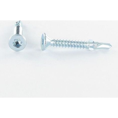 Vis autoperceuse Tête fraisée TF TORX T30 6.3X70 Crantée et ailettes Acier zingué-400 pièces