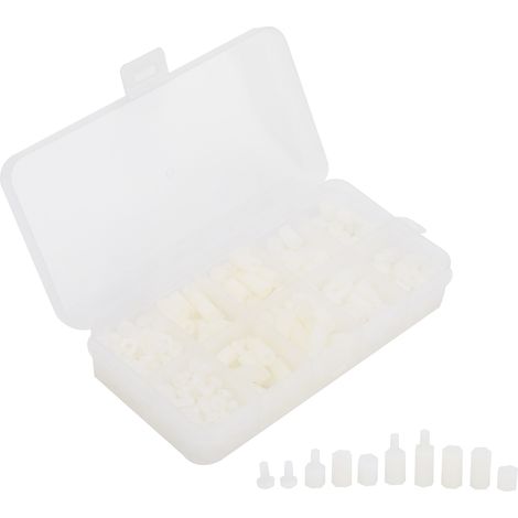 300-teiliges Set M3-Schrauben aus weißem Nylon, Isoliermaterial, Außengewinde, Innengewinde, Mutter, Steckschlüssel, Verbrauchsmaterialien (1/5)