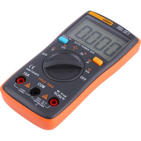 Tragbares Digitalmultimeter (AC/DC), Amperemeter, Voltmeter, Ohmmeter, 6000 Messpunkte, Hintergrundbeleuchtung (1/5)