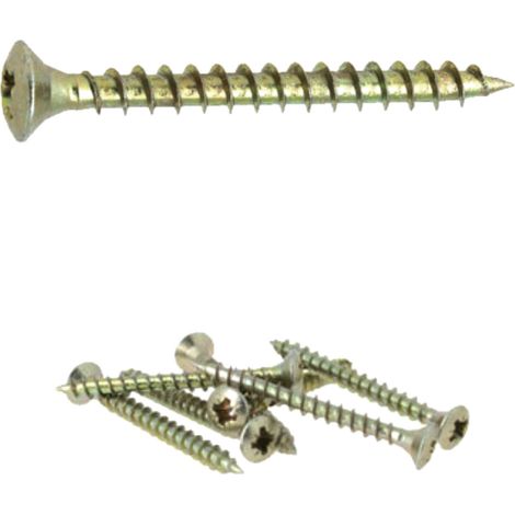 500 vis agglo têtes fraisées bombées pozidriv bichromatées (jaune/or) - Diamètre 4 mm - Longueur 35 mm mm