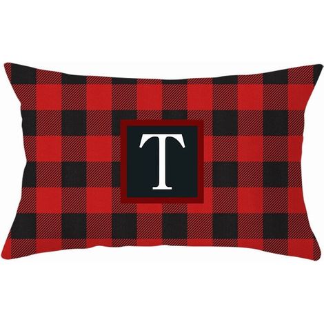 Taie D'oreiller De Noël - Lin Tissé - Motif Nain Sans Visage Arbre En Treillis Flocon De Neige - 30 X 50 Cm - 1 Pièce