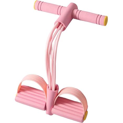 Corde de tension multifonctionnelle Tendeur de pédales de yoga élastique Réducteur de traction Équipement d'entraînement pour abdominaux Entraînement unisexe Corde de résistance rose (1/5)