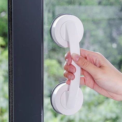 Poignée de Salle de Bain à Ventouse, Support Stable pour Douche et Baignoire, 30 cm Argenté (1/5)