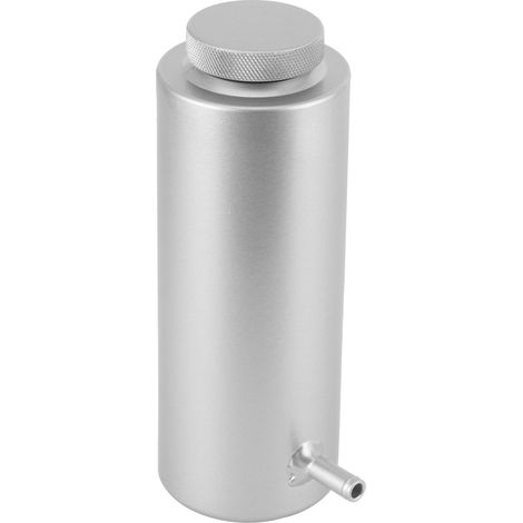 Réservoir de récupération de liquide de refroidissement et d'huile 3x7,5 pouces Bouteille en alliage d'aluminium universelle 800ml/27oz Argent (1/5)