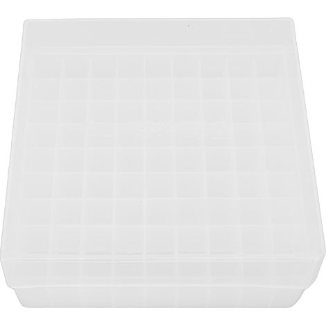 Boîte de rangement pour tubes à centrifuger cryogéniques, 81 puits, en plastique PP transparent, pour tubes de 1,5 à 2,0 ml (1/5)