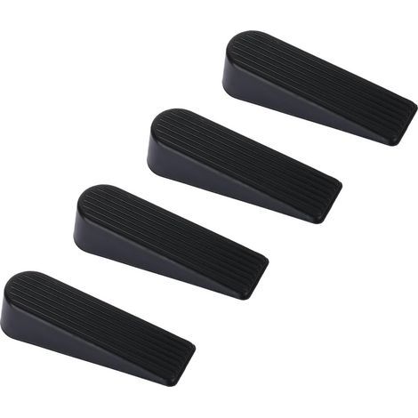 Cale Porte, 4 Pack Arrêt Cale de Porte Caoutchouc Mise A Niveau Arret de Porte, 100% Silicone, Non Toxique, Non Odeur, Noir (1/5)
