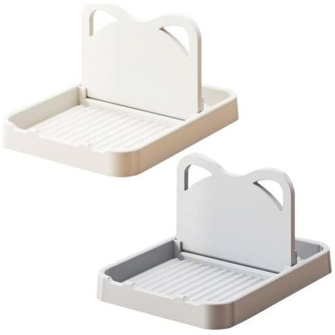 Repose-cuillère pliable pour comptoir de cuisine, support de couvercle de casserole en forme de chat pour cuillères, couvercles de casseroles, spatules, ustensiles, fourchettes (beige) (1/5)