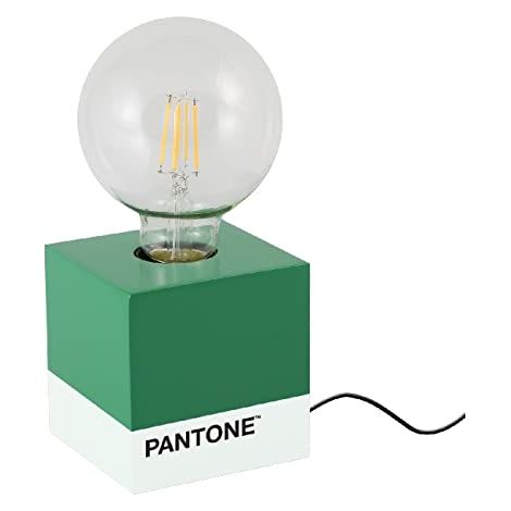 Lampe de Table Cube - Bureau, Office, Table de Chevet - Vert, Blanc, Noir en Bois, 9,5 X 9,5 X 9,5 cm, 1 X E27, Max 100W (1/5)