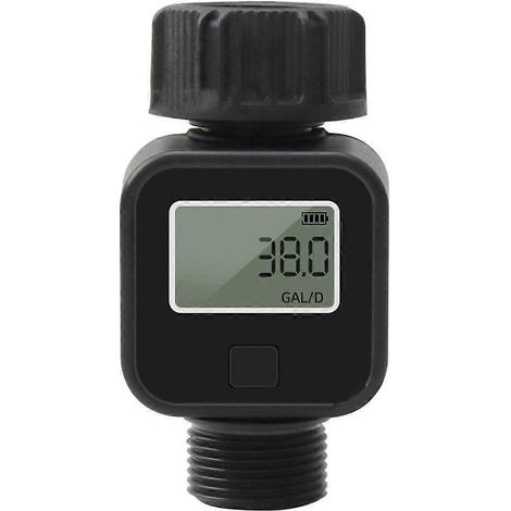 Enregistreur de débit d'eau numérique, compteur d'eau pour tuyau de 3/4 po, pour mesurer la consommation et le débit d'eau dans les jardins extérieurs - FFY (1/4)