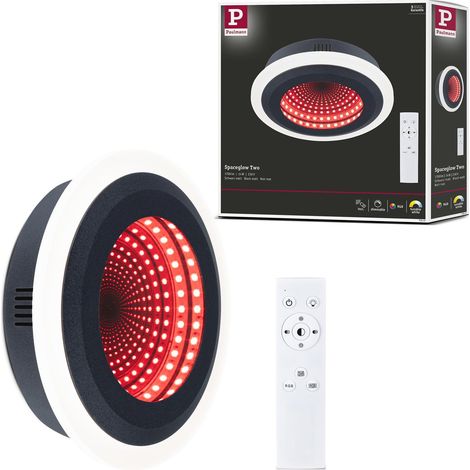 Plafonnier LED Spaceglow Two RGB+ 1.200lm 200 mm 230 V 14W Noir mat gradable applique/plafonnier (1/5)