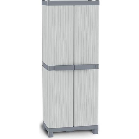 Terry 1002566 Wave Base 2700 Armadio 2 Ante 4 Ripiani Regolabili 70x43.8x181.8 cm colore Grigio (1/10)