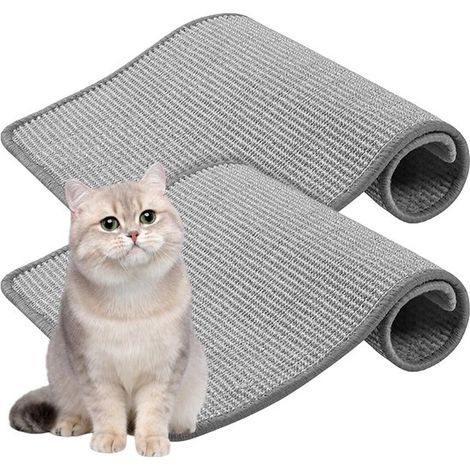Tiragraffi per gatti: tiragraffi in sisal autoadesivo in 2 pezzi, accessori per gatti, cuccia protettiva, tappetino antigraffio per gatti (30 x 40 cm, grigio), (1/5)