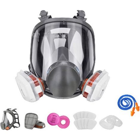 1 masque respiratoire intégral, réutilisable, avec filtres 4 couches, étanchéité optimale, vision panoramique, pour peinture en aérosol, soudure, polissage