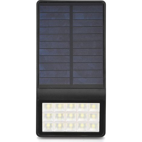 Lampe Solaire Murale - 15 LED - Éclairage Extérieur pour Jardin Chemin Clôture Cour - Mode Automatique 3 Niveaux - 1 Pièce (1/5)