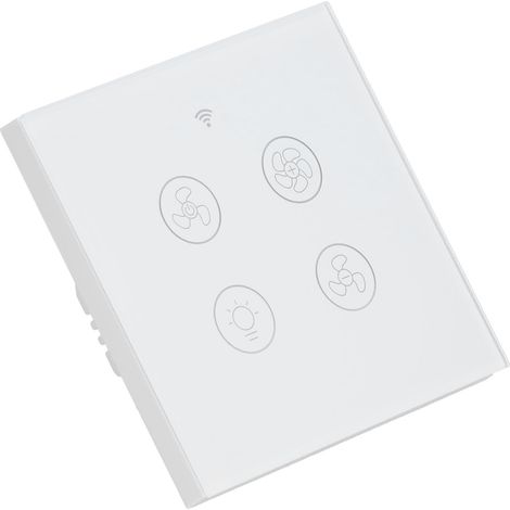 Interrupteur intelligent WiFi Graffiti pour ventilateur de lumière avec télécommande RF européenne, rétroéclairage, commande vocale et mémoire de mise hors tension. (1/5)