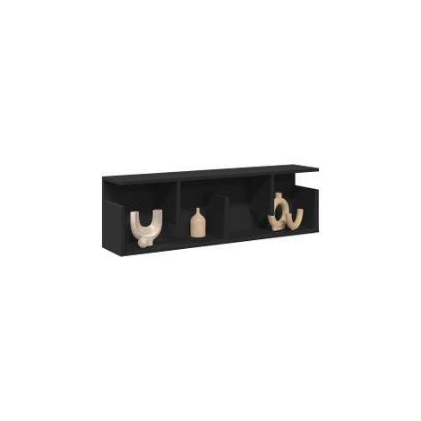 Armoire murale 100x20x30 noir bois d'ingénierie (1/5)