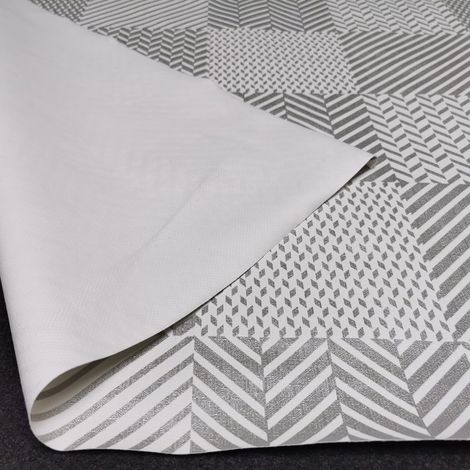 Nappe Toile cirée PVC sur Mesure, Tailles et Motifs au Choix, toile cirée pour Tables intérieures et extérieures - 140 x 450cm - Métallisé Géométrique.