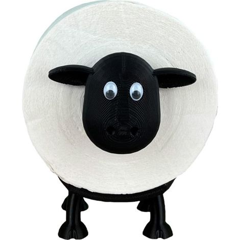 Porte-papier toilette mouton - Décoration papier toilette noir - Rouleau de papier toilette (1/3)