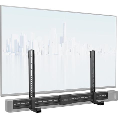 Support Barre de Son pour Barres de Son avec ou Alors sans Trous Pour Barre de Son Profondeur 8,6–15,5 cm,Jusqu'à 15 Kg,Support De Socle Antidérapant/Réglable,Noir (1/5)