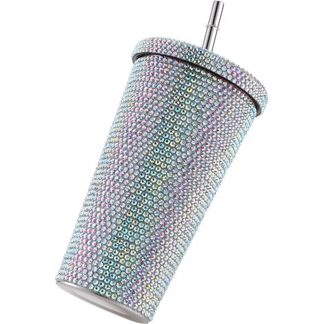 Bouteille d'eau isotherme de 500 ml en acier inoxydable décorée de strass pour femmes (1/5)