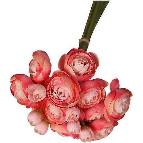 Lot de 6 camélias artificiels avec tige, réalistes et colorés, pour décorer un centre de table lors d'un mariage, à la maison ou au bureau.rose foncé (1/5)