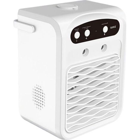Condizionatore d'aria portatile - Raffrescatore d'aria - Raffreddamento ambiente - Con musica - Serbatoio da 1 litro - Bianco (1/5)