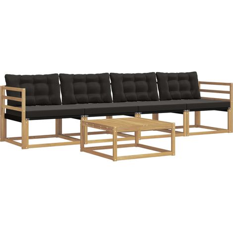 Outdoor Sofa Set 5 pcs White and Black 79 x 79 x 37 cm vidaXL (1/5)