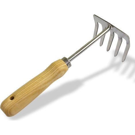 Gartenrechen Beetrechen Handrechen Laubrechen Rechen Kleinfeger Harke 245mm (1/2)