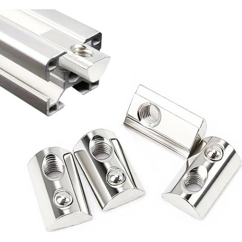 120 Écrous à Rainure M5 avec Rainure à Billes 6 T 20 Série M5 Écrou Coulissant en Acier au Carbone avec Bille à Ressort Convient aux Profilés en Aluminium Imprimante 7D CNC Norme Européenne (1/5)