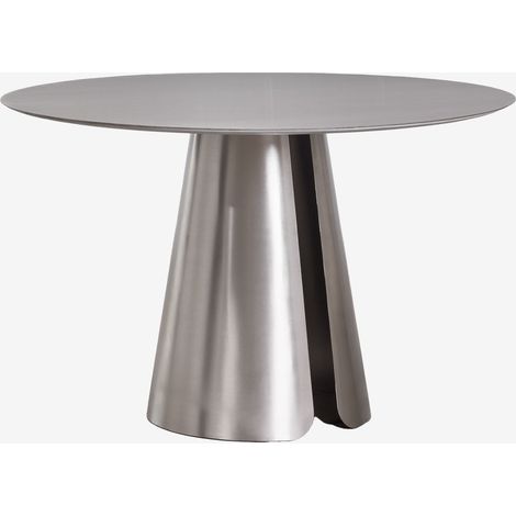 Mesa de comedor redonda Ø120 cm en acero inoxidable Baelor SKLUM       