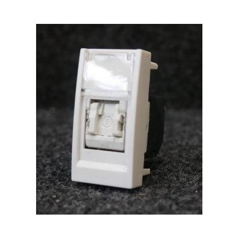 Prise réseau RJ45 catégorie 6 FTP 1 module blanche pour clipsage 45 sur goulotte de distribution Tercia IBOCCO (1/2)