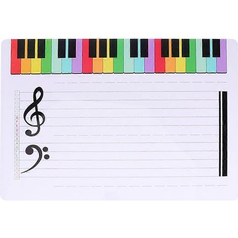 Tableau blanc portable, tableau de notes de piano, tableau blanc musical, tableau blanc pour les genoux, tableau blanc pour la musique-28.4X21cm