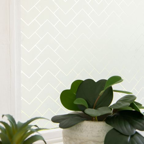 Film vitrostatique pour vitre Décoratif extra-lisse Zig zag 150 x 45cm Transparent (1/5)
