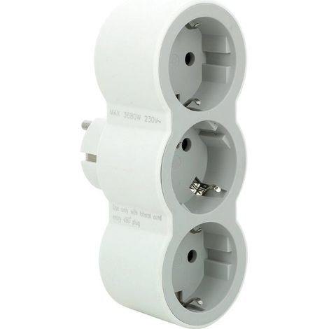 ADAPTATEUR 3x2P+16A FRONTAL BLANC/GRIS (1/2)